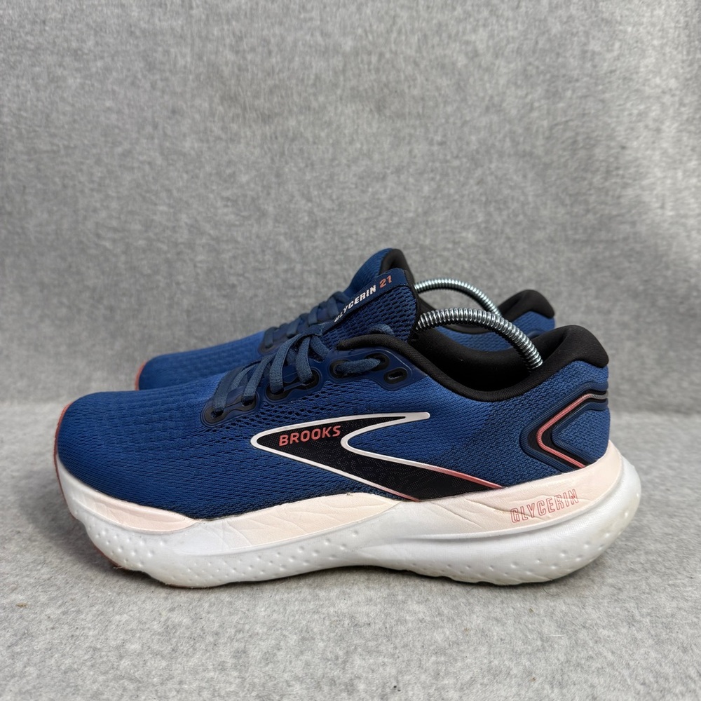 Brooks Shoes Womens Size 9 Glycerin 21 Blue Athletic Running Sneaker 1204081B496